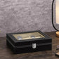 6/10/12 Grids PU Leather Watch Box Organizer Display Case with Lock