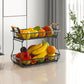 2-Tier Countertop Fruit Basket Rectangular Storage Stand for Kitchen