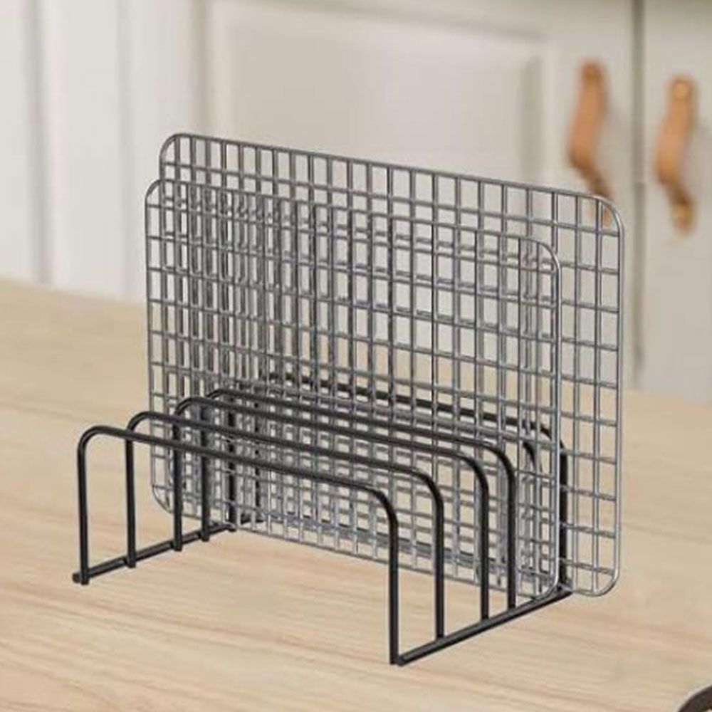 2Pcs Steel Cutting Board Organizers With 5 Slots Kitchen Cookware Organizer