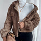 Women Winter Long Sleeve Fleece Jacket Cropped Coats Outerwear