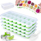 Large Capacity Ice Cube Tray Set with Storage Container and Scoop