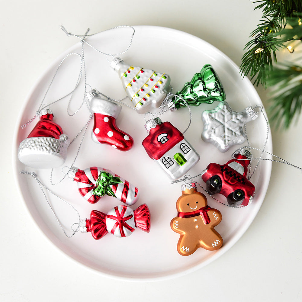 Glass Painted Christmas Ornaments Christmas Tree Hanging Decorations
