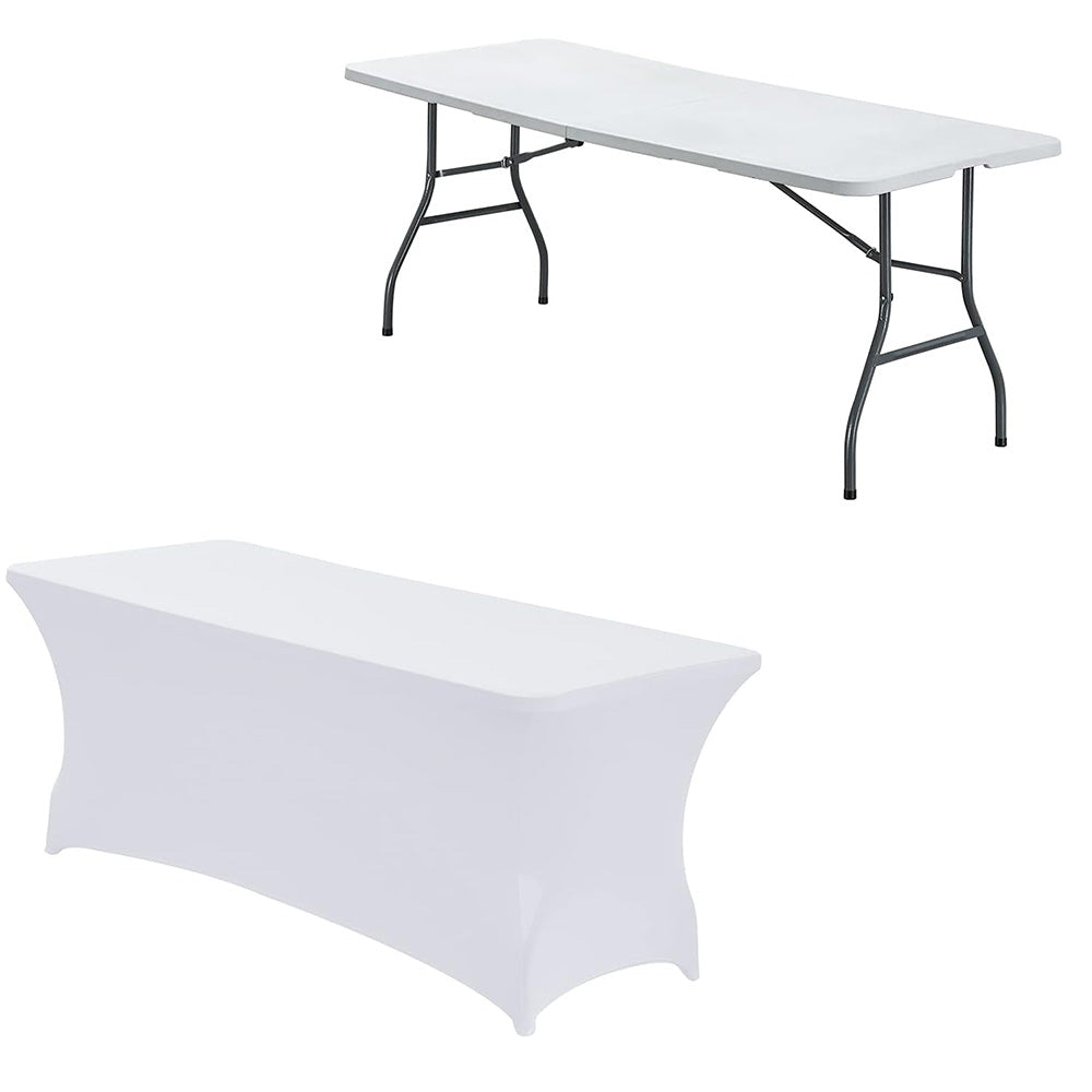 Spandex Fitted Tablecloth Rectangular Stretch Table Cover for Wedding Party
