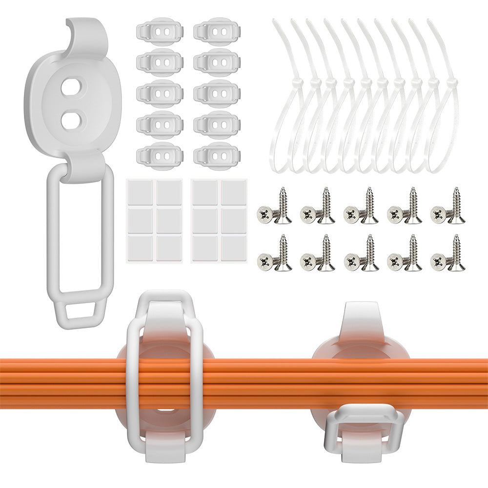 10 Pcs Cable Clips Cord Organizer 10 Pack Adhesive Screw Zip Tie Mount Holder
