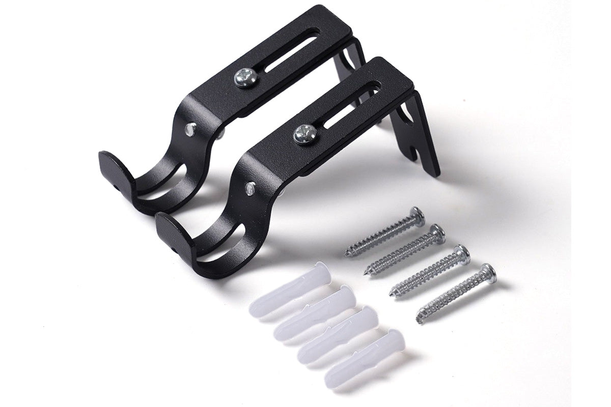 2PCS Curtain Rod Brackets Adjustable Wall Mounts Hang Curtain Rod Holders
