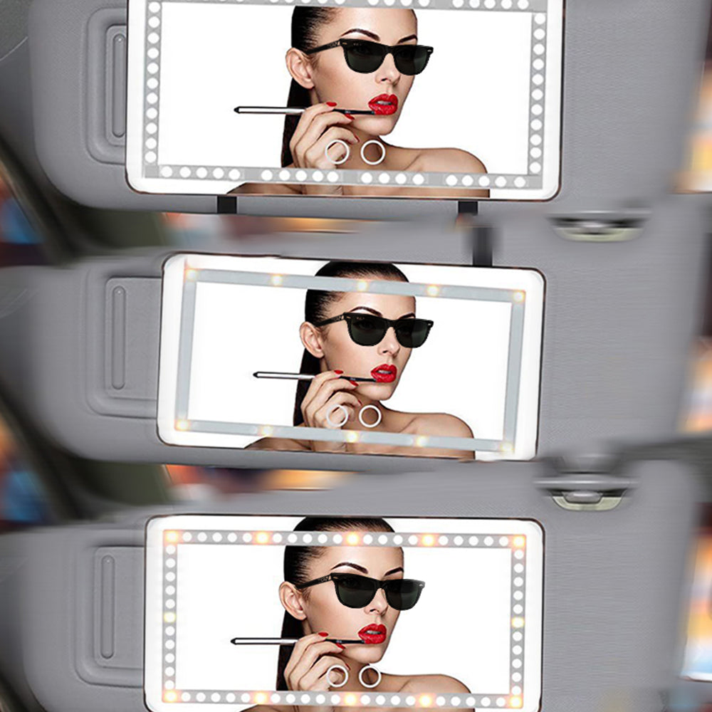 Car Sun Visor LED Makeup Mirror Set 3 Type Light Touch Screen