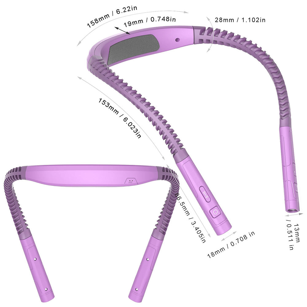 LED Book Light Adjustable Brightness Neck Reading Light for Knitting Repairing