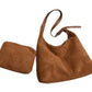Bucket Bag with Purse Suede Bag Suede Tote Bag Suede Hobo Bags