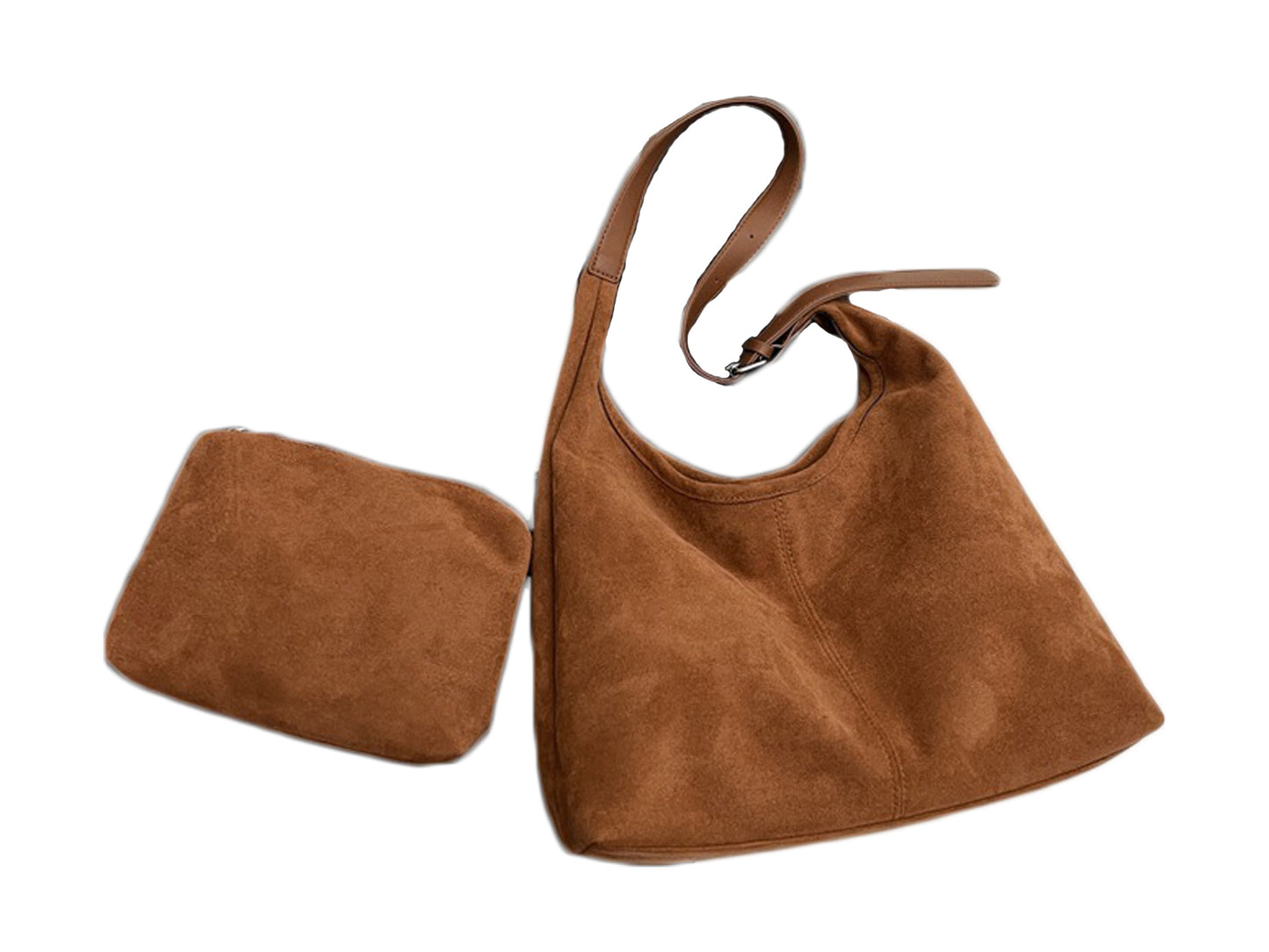 Bucket Bag with Purse Suede Bag Suede Tote Bag Suede Hobo Bags