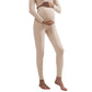 Maternity Leggings Pregnancy High Waist Warm Thermal Pants with Adjustable Belly Band-Beige