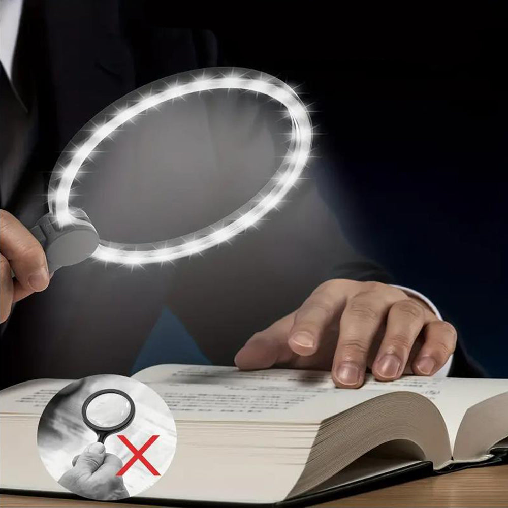 2Pcs Magnetic Neck 3X Magnifier with Light for Reading