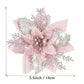 10Pcs Red Gold Poinsettia Artificial Christmas Flowers Xmas Tree Ornaments