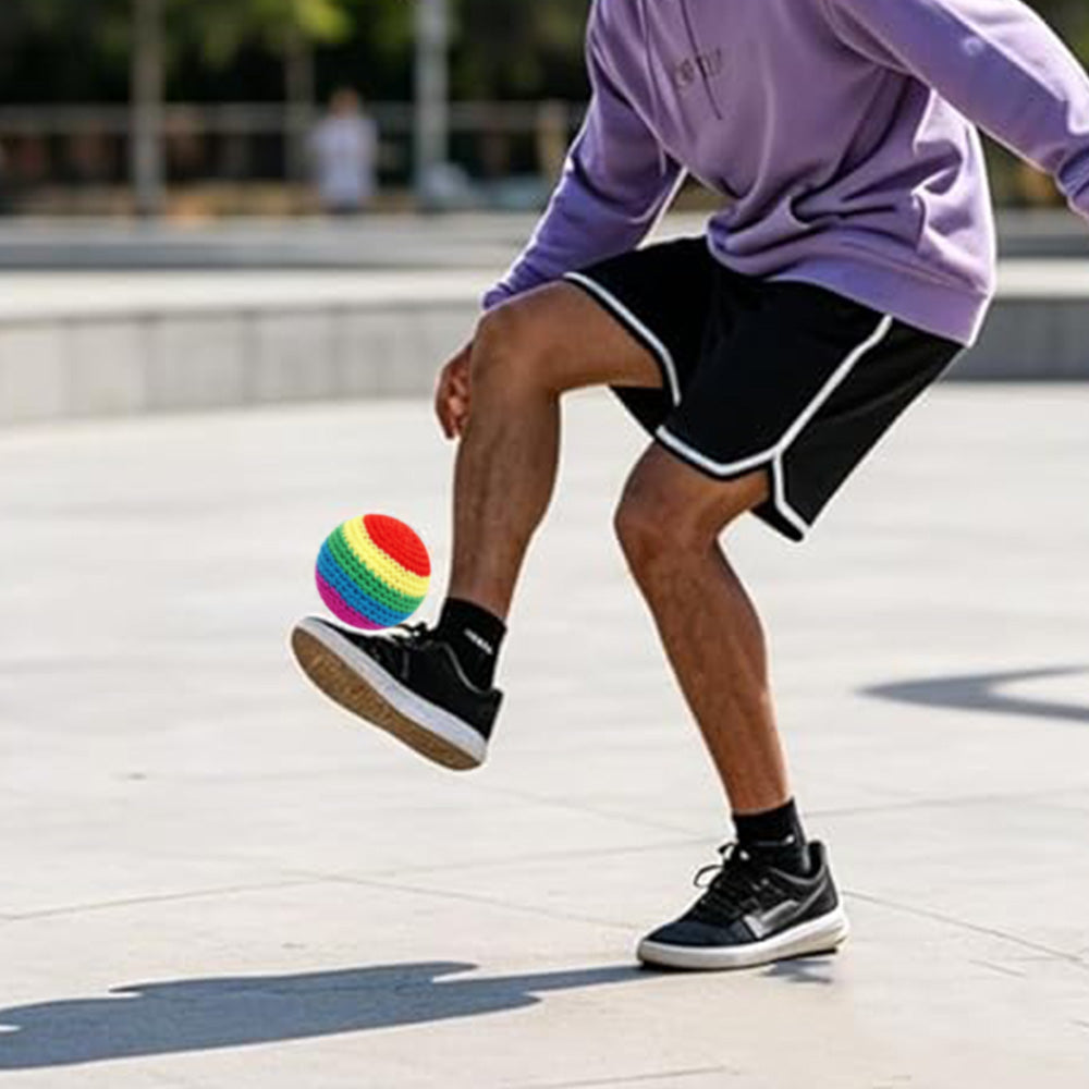 Funny Crochet Footbag Woven Kickball Soft Knitted Kick Balls Juggling Balls for Outdoor Play