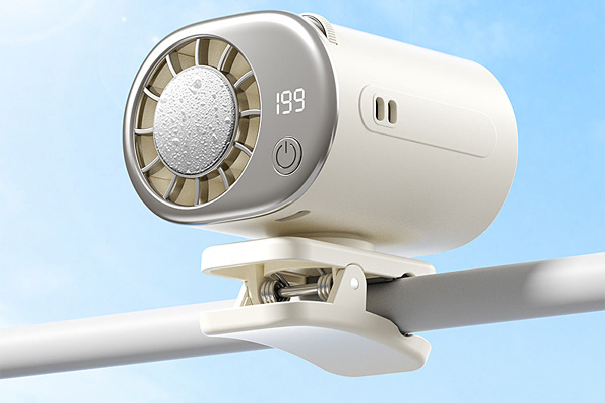 360 Rotatable 199-Speed Ice Cooling Clip Fan with Neck Lanyard TEC Semiconductor Cooling Fan Turbo Boost Wind