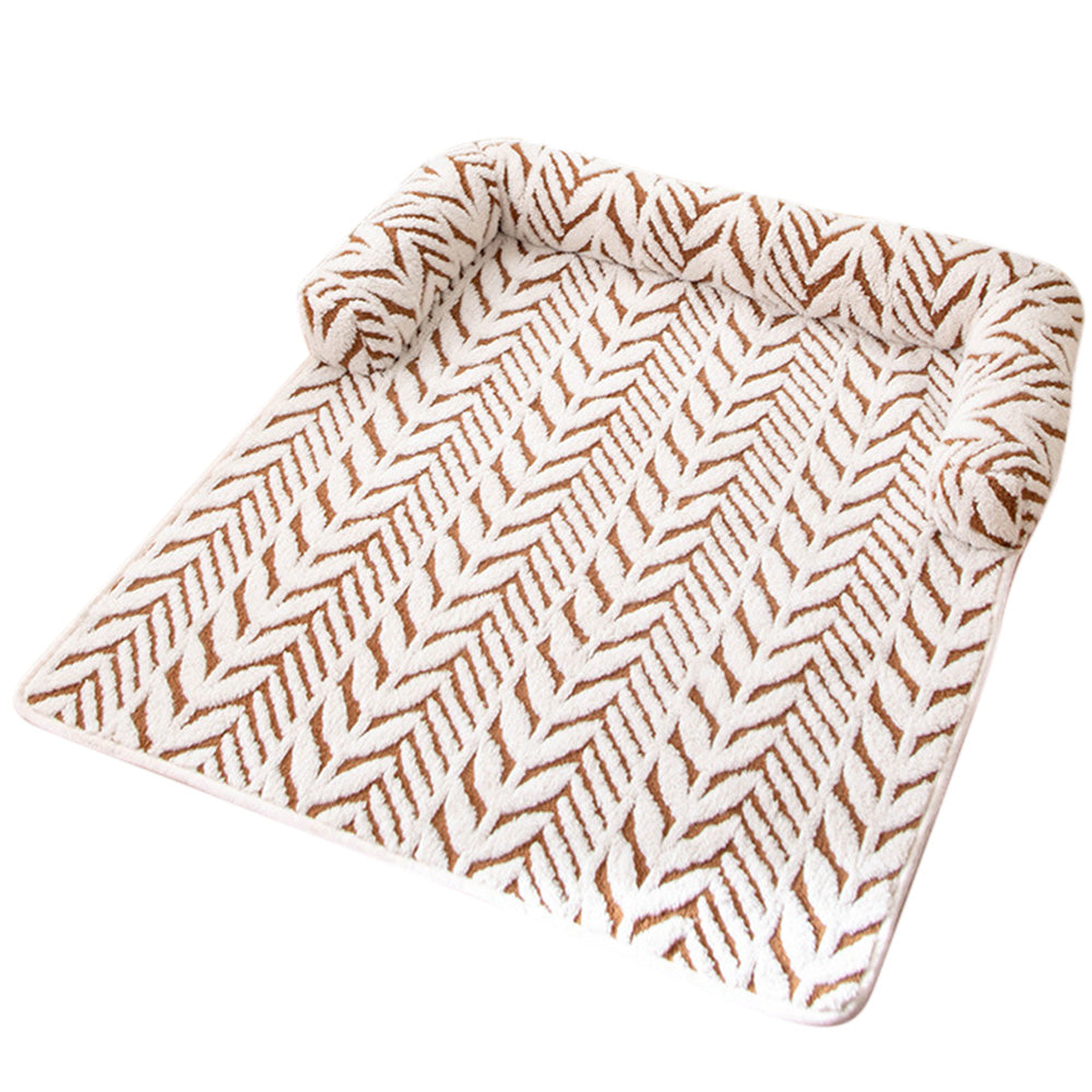Thick Plush Non Slip Pet Mat for Sofa Chair Window Seat-Coffee