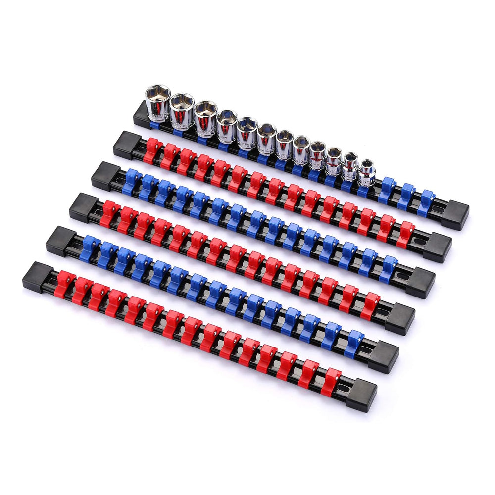 6Pcs Drive Socket Organizer Rails Mountable Sliding
