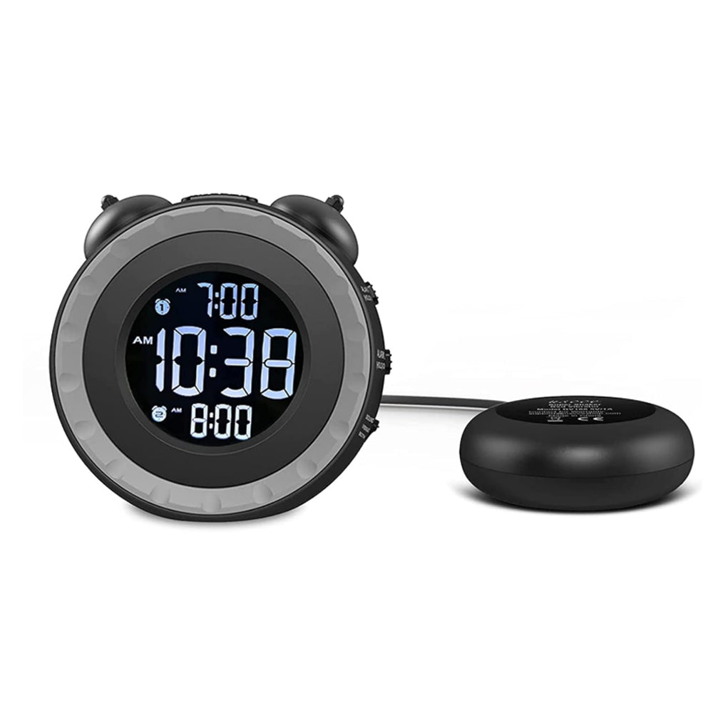 Loud Vibrating Alarm Clock with Extra Bed Shaker for Heavy Sleepers