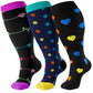 3 Pairs Plus Size Socks for Women Men Knee High Support for Nurses Pregnancy-Style 2