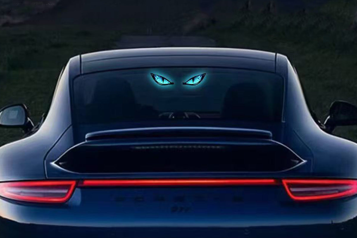 Solar Powered Devil Eyes Car Dynamic Light Car Decal Car Window Interior Decoration