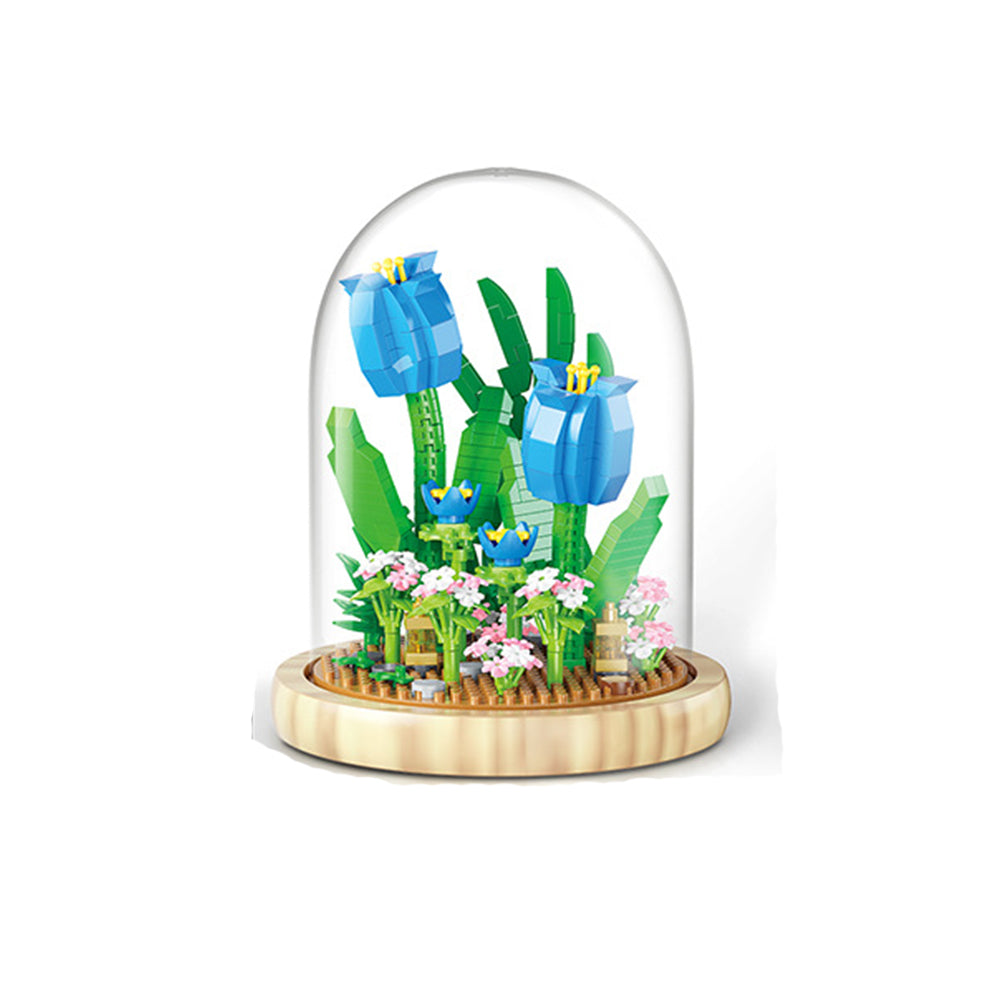 Building Blocks Flower Set Rose Flower Bouquets Toys with Dust Cover Home Decor