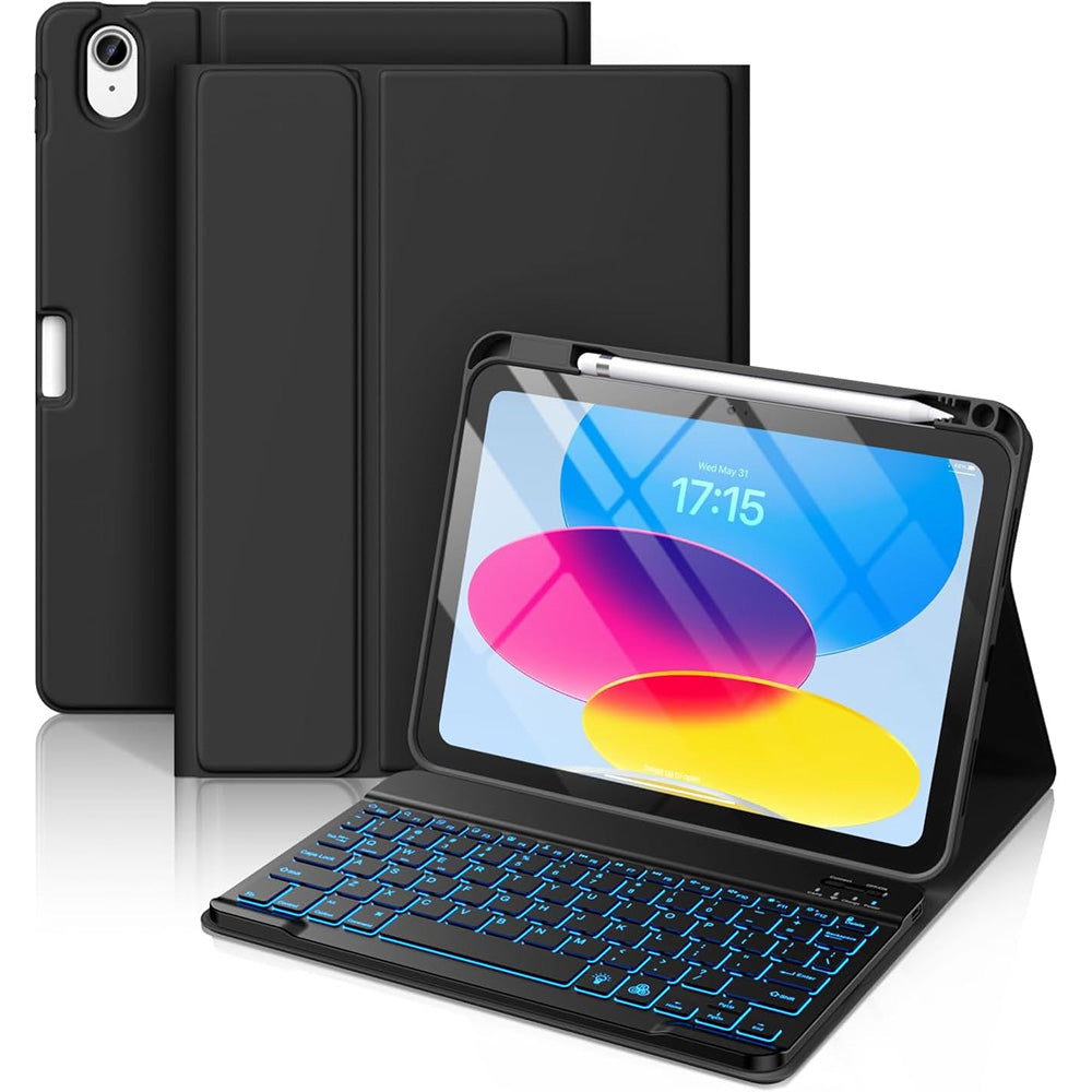 Bluetooth Keyboard Case for iPad 11th 10th Gen A16 Backlit Cover