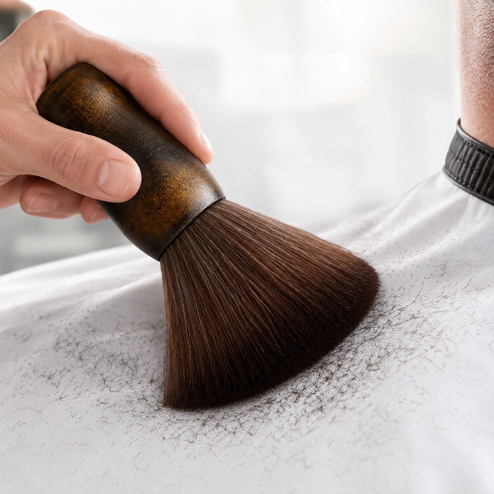 Soft Hair Sweeper Brush with Storage Case Neck Duster Brush for Home Barbershop