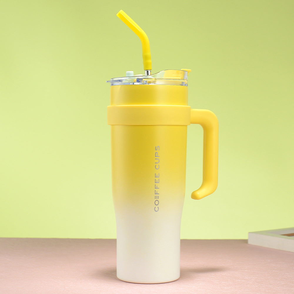 40oz Insulated Stainless Steel Tumbler with Handle and Straw