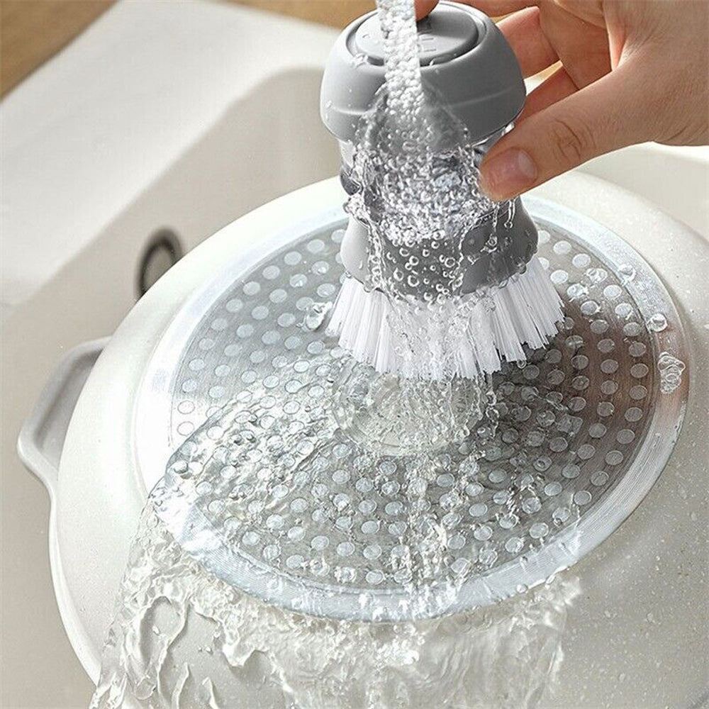 Dish Scrub Brush with Soap Dispenser Palm Scrub Washing Brush Pressing Cleaner