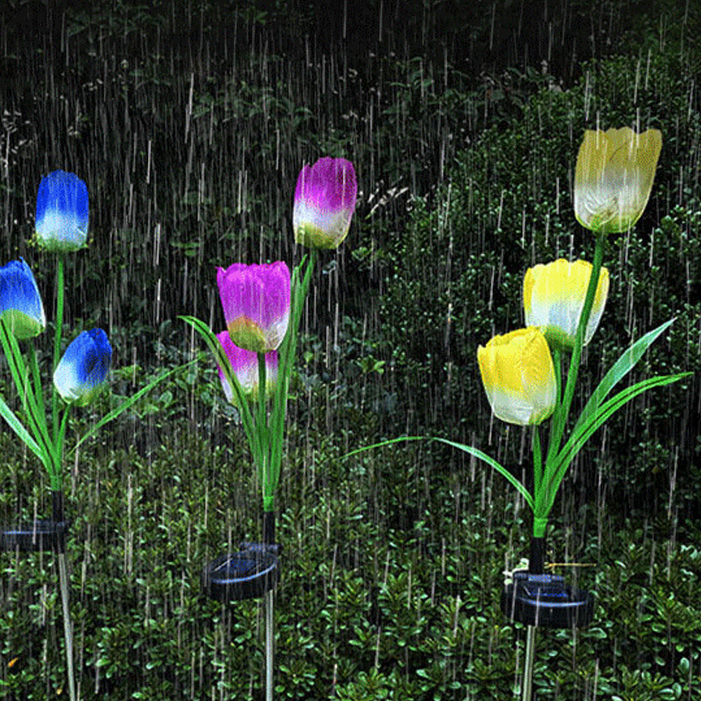 Solar Tulips Flower Light Water-resistant LED Lamp for Garden Patio Yard