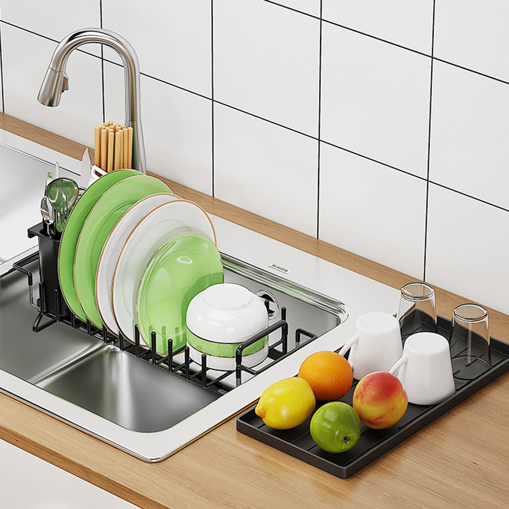 Expandable Sink Dish Drying Rack Black