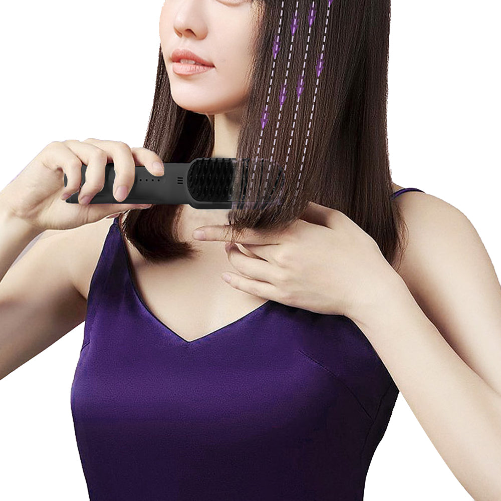 Portable Mini Rechargeable Hair Straightener Negative Ion Straightening Comb