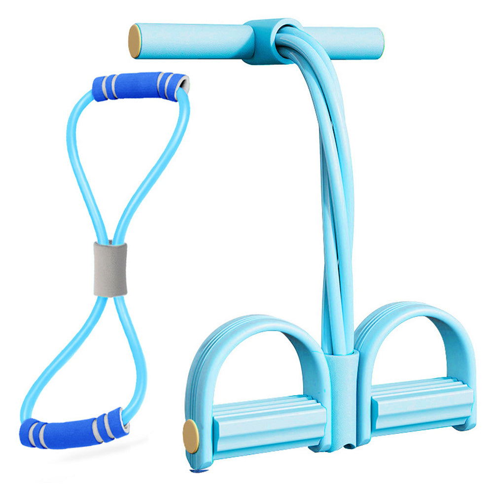 6 Tube Pedal Ankle Puller Fitness Exercise Rope with 8-Shape Resistance Band