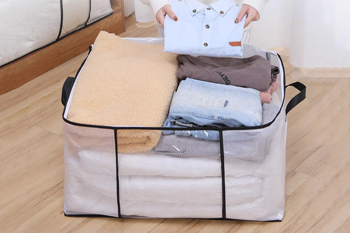 Clothes Quilt Blanket Storage Bags Foldable Blanket Storage Bins For Bedroom