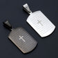 Stainless Steel Bible Cross Military Tag Pendant Necklace