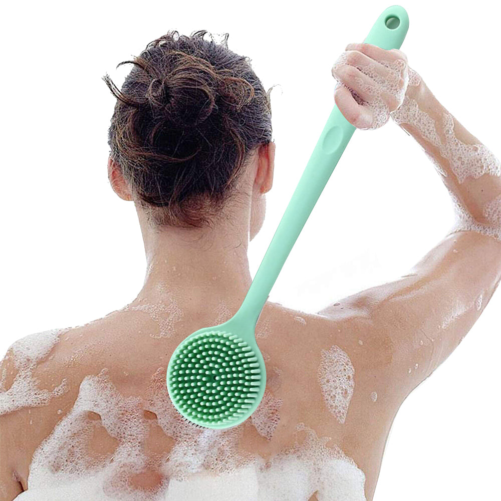 Silicone Body Brush Bath Brush Back Scrubber Long Handle Bath Shower Brush