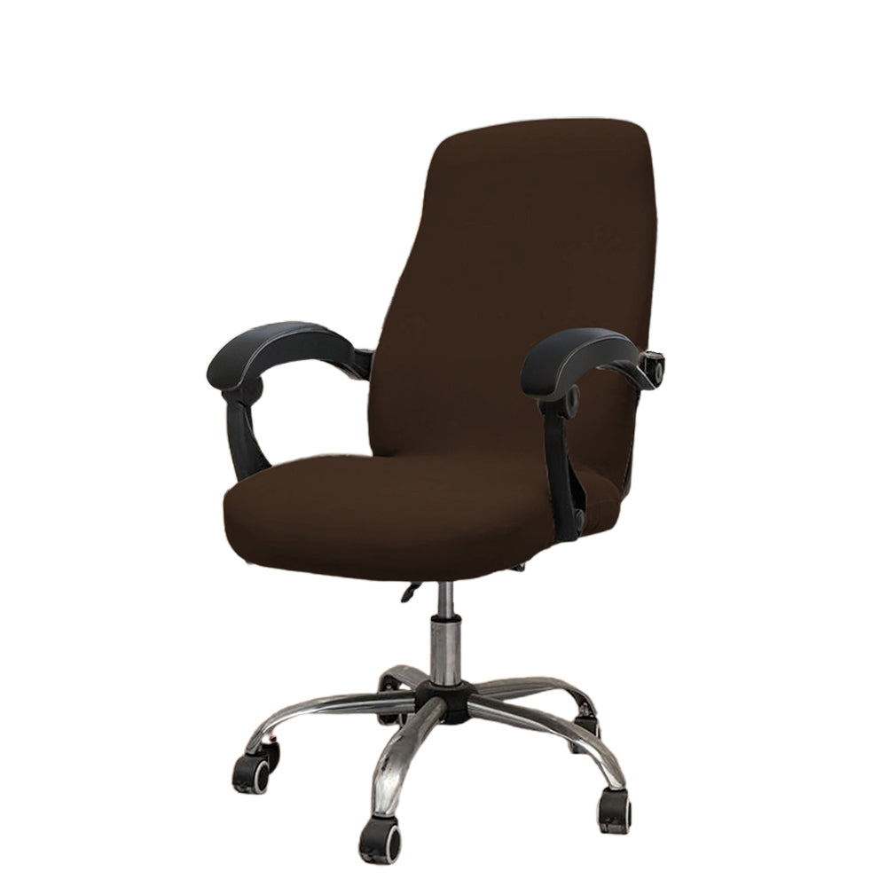 Water-Resistant Stretch Computer Office Chair Cover Durable Zipper Design-Black