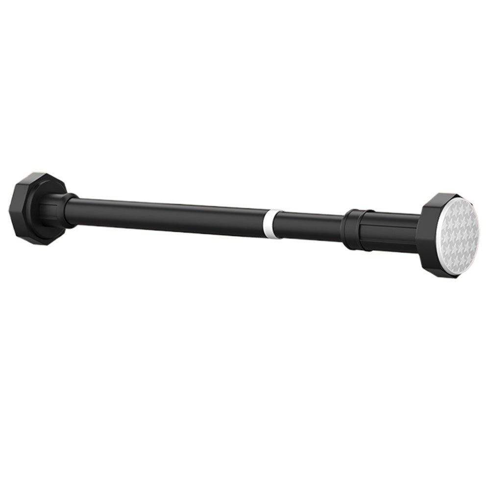 Adjustable Tension Rod Extendable Curtain Shower Closet Pole No Drill Telescopic-Black