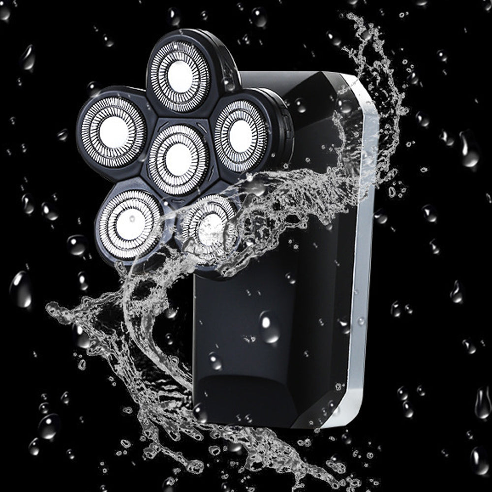 5-in-1 Electric 6D Rotary Shaver Hair Trimmer Cordless Water-resistant Barber