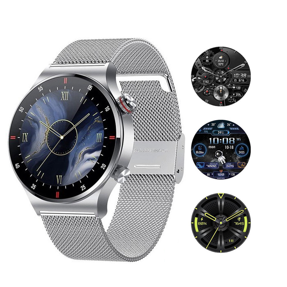 Sport Bluetooth Call Smart Watch With 1 Steel Strap and 1 Silicone Strap