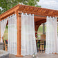 4Pcs White Outdoor Sheer Curtains for Patio Water-Resistant