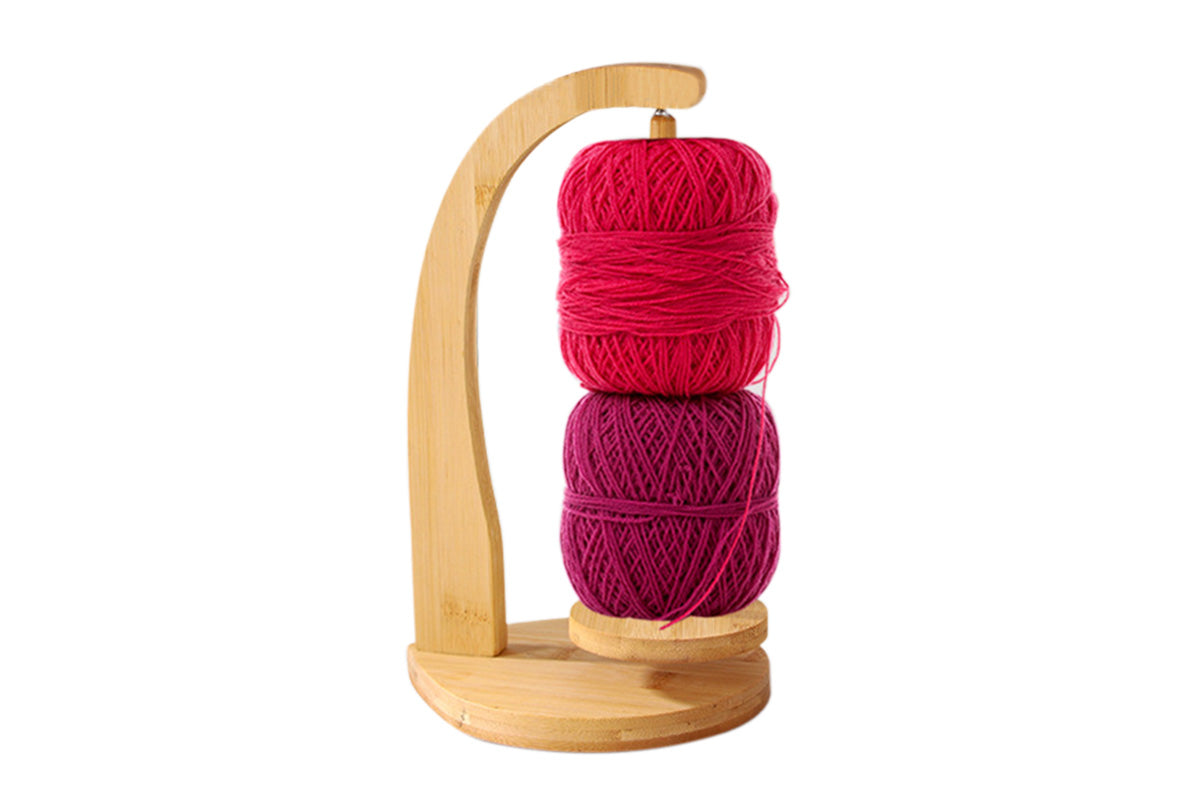 Yarn Holder for Crocheting and Knitting Wooden Yarn Spinner