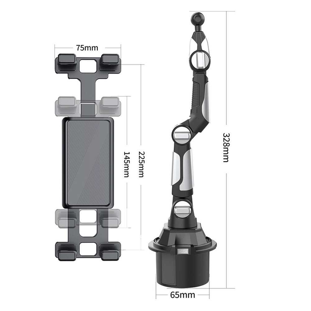 Adjustable Car Cup Holder Mount For Tablet And Phone In Vehicles