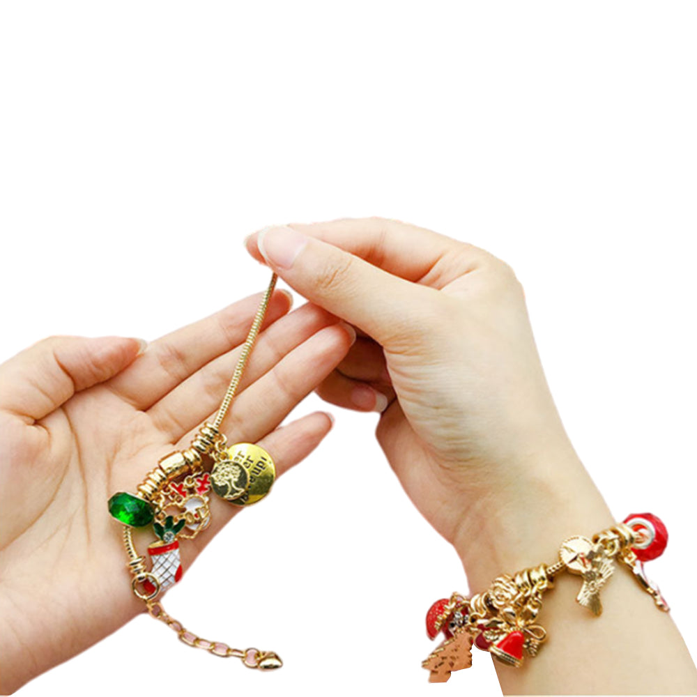 Christmas Advent Countdown Calendar Charm Bracelet Necklace Making Kit
