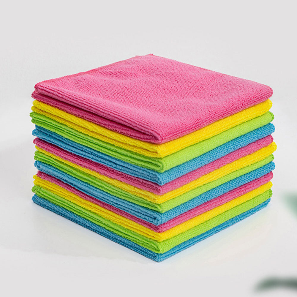 10Pcs 30x30CM Microfiber Cleaning Cloths Bulk Car Kitchen Glass Cleaning Towels
