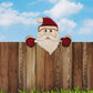 Christmas Fence Peeker Decoration Outdoor Garden Fence Signs-Santa Claus