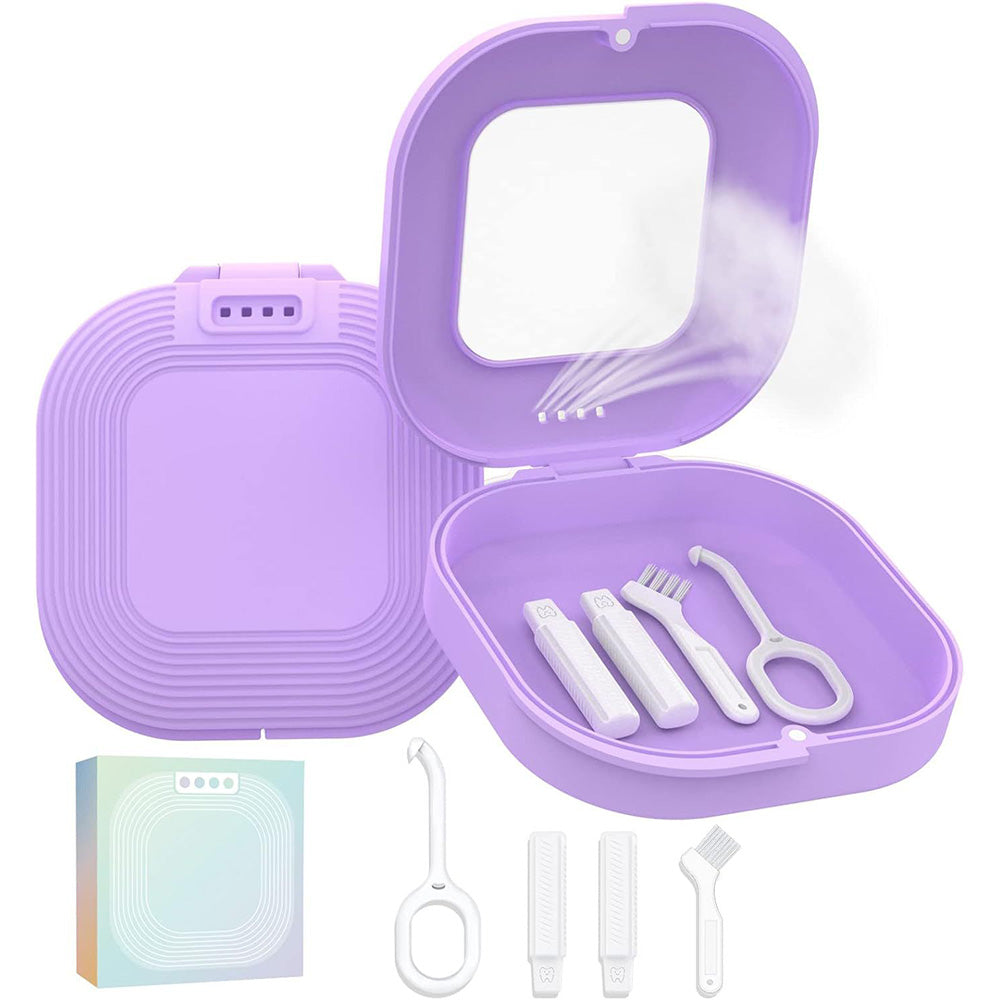 Retainer Case with Mirror and Retainer Removal Tool Mouth Guard Storage Box