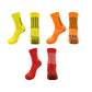 3Pairs Anti-Slip Sports Socks Non Skid Grip Socks-Yellow, Red, Orange