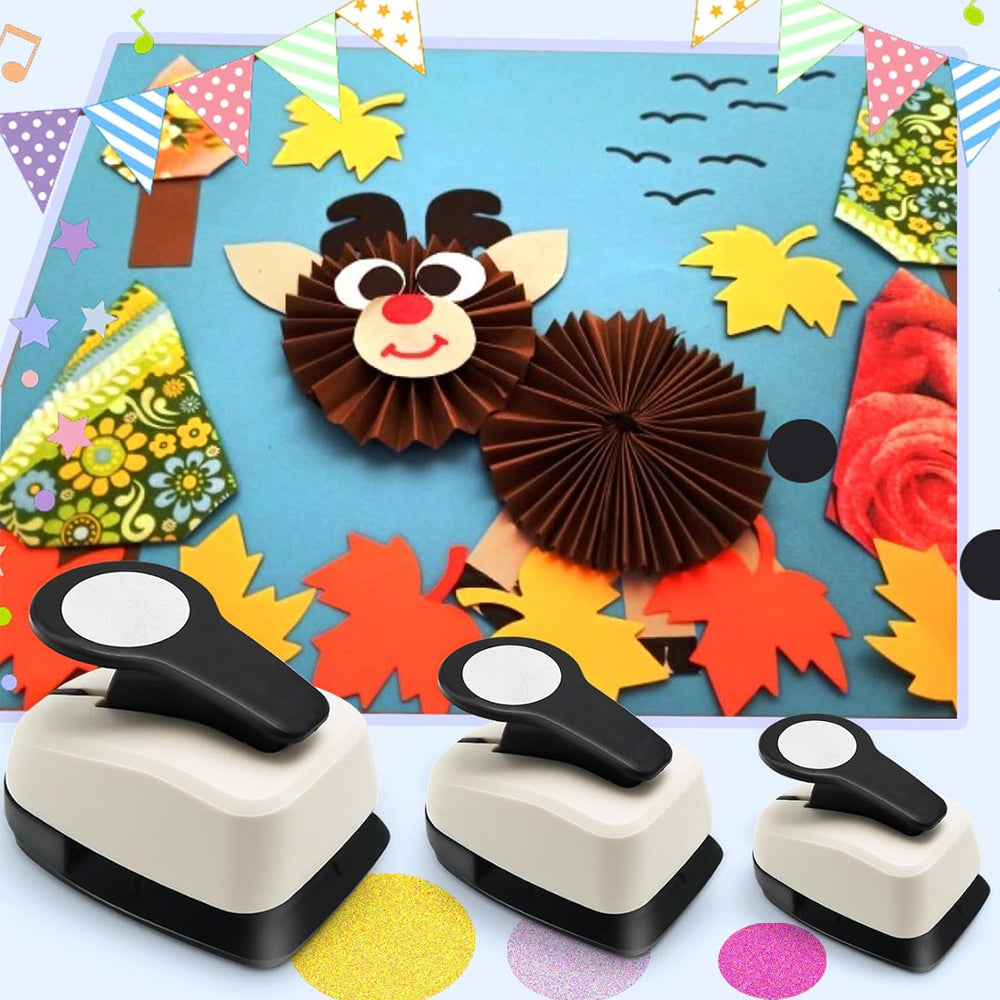 3Pcs Circle Punch Set Circle Cutter Hole Punch for Arts Cardmaking Craft Scrapbooking