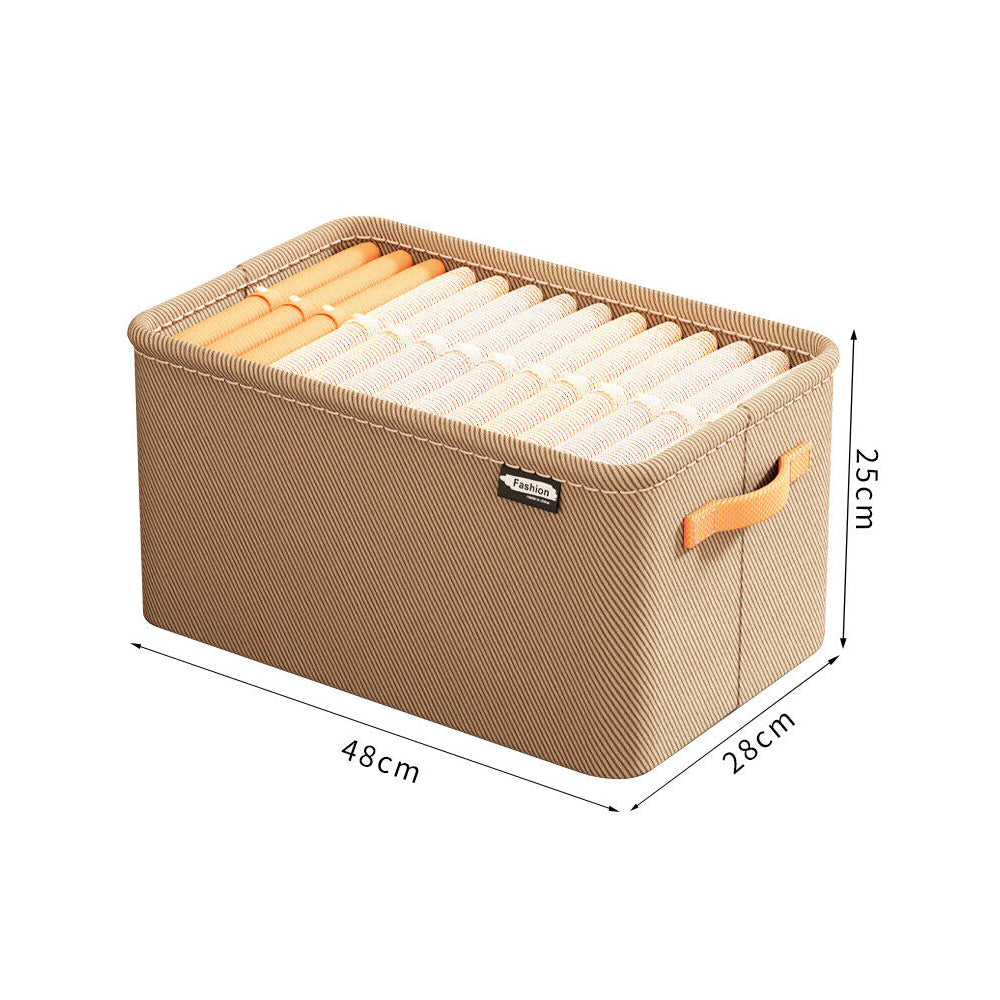 2Pcs Clothing Storage Box Steel Frame Drawer Organizer with Handles