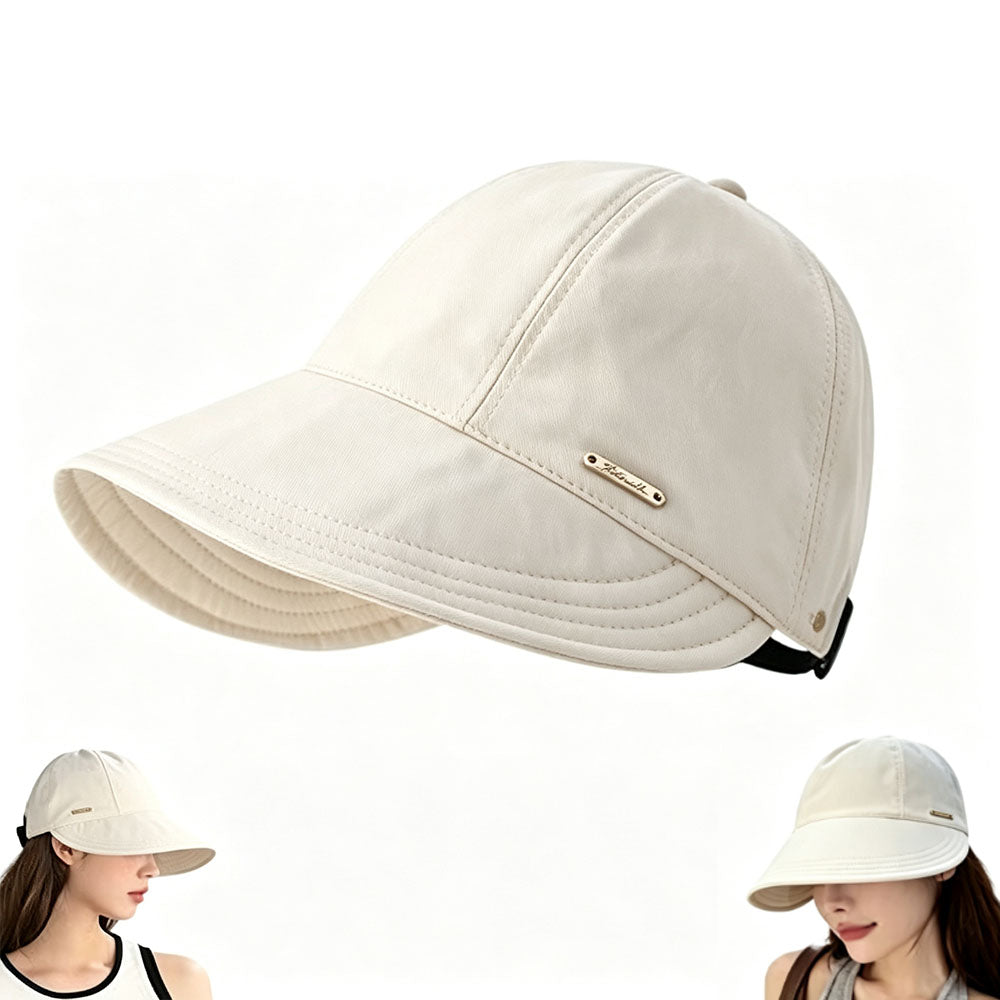 Wide Brim Quick Dry Foldable Sun Hat with Ponytail Opening and Hook